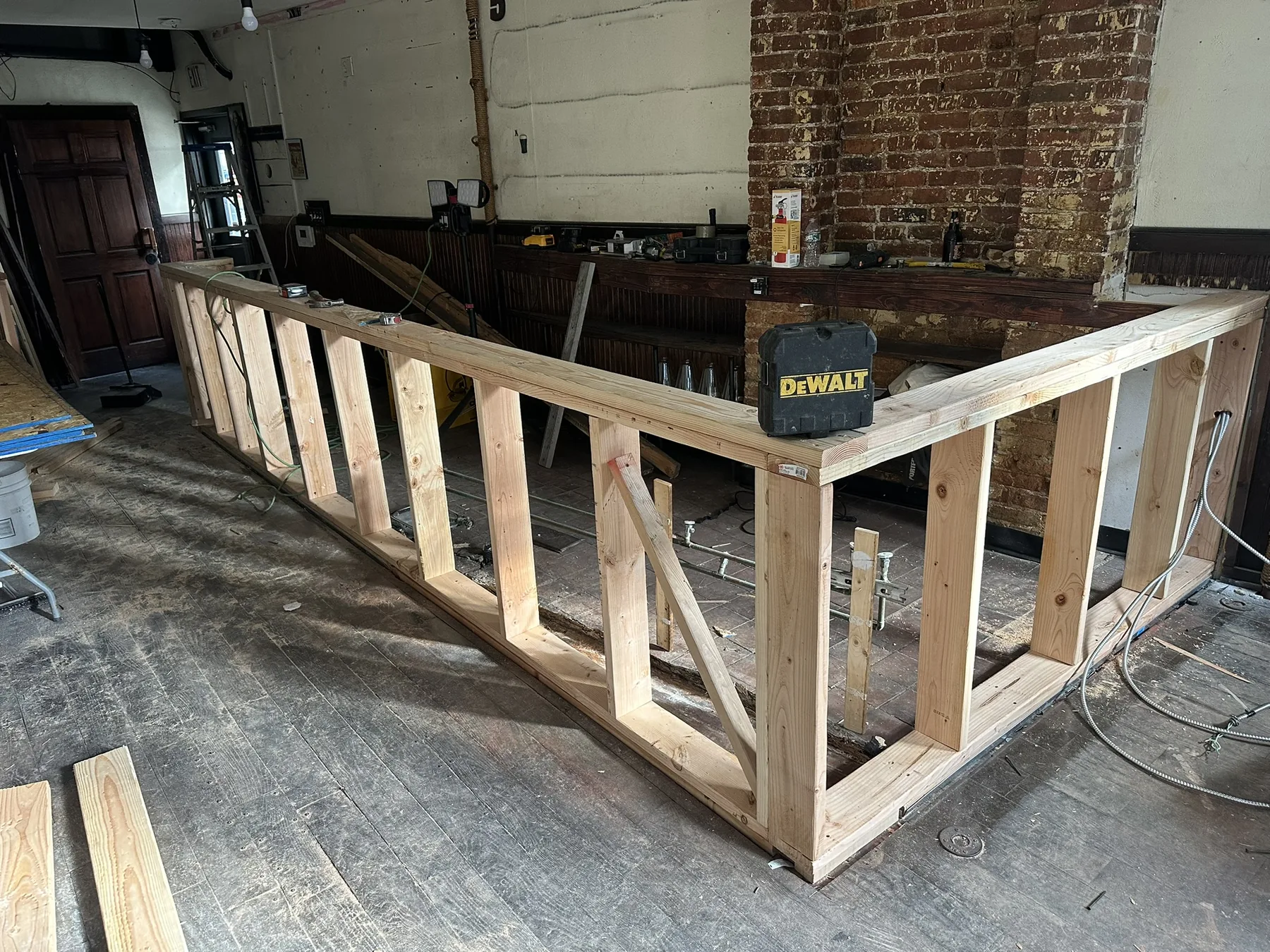 Finish carpentry and field-built woodwork in progress