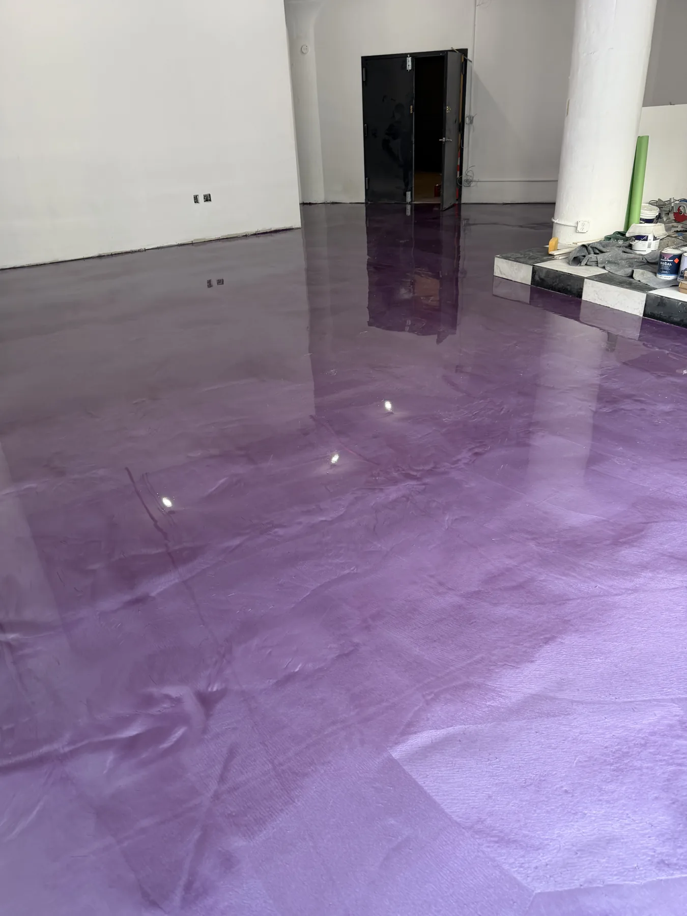 Specialty floor coating or concrete surface preparation work